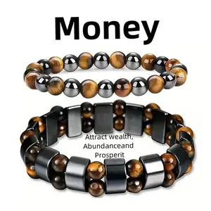 【Elegant】Mixed Tiger Eye Stone Black Obsidian Gem Bracelet