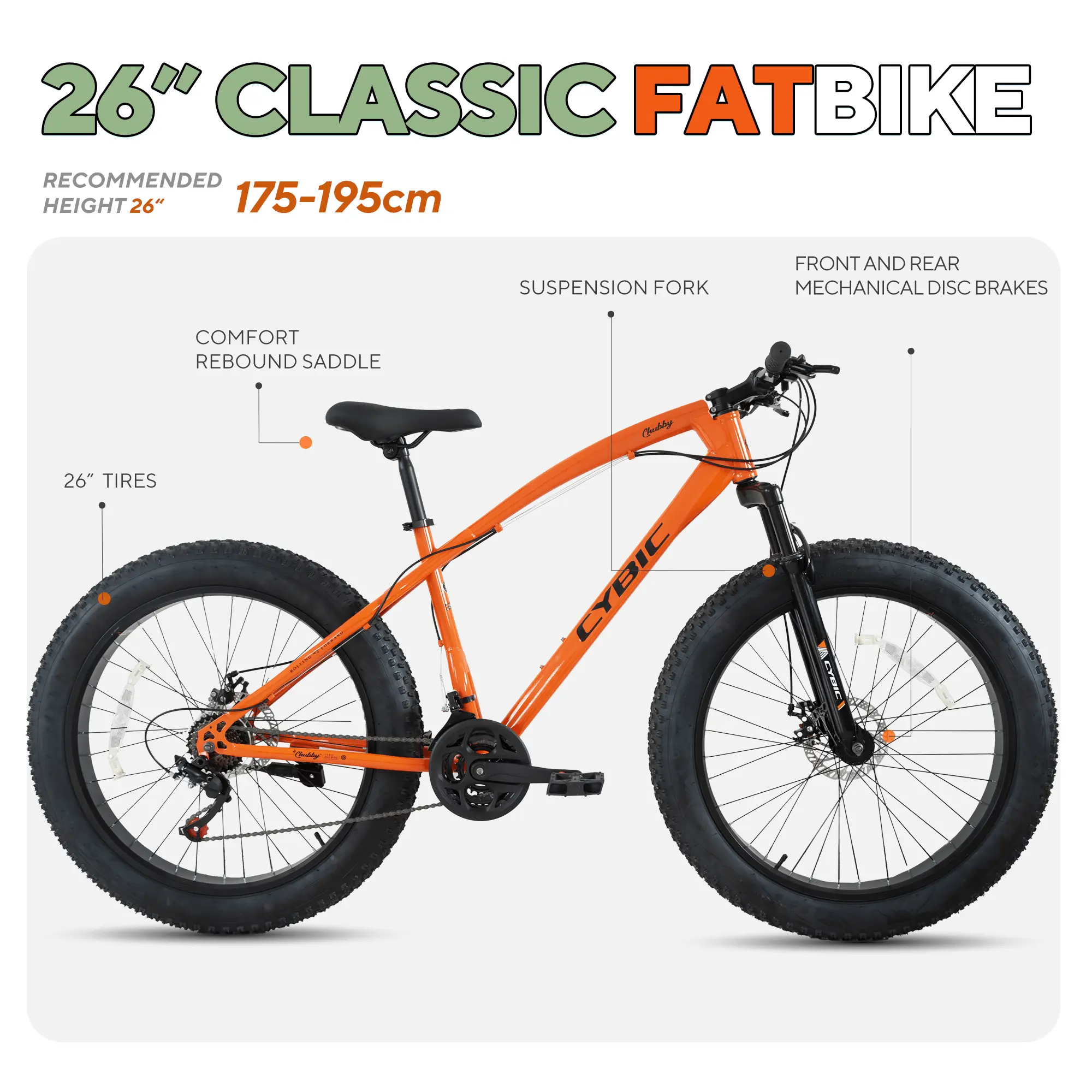 how long does it take for redwood cigarettes to rebound CYBIC Fat Tire Mountain Bike 26 inch Wheels, 21 Speeds, with High Carbon  Steel Frame, Double Disc Brake Fat Tire Bike
