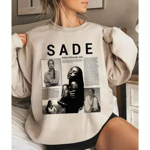 Unisex ##Sade Character Print Crew Neck Sweatshirt, Trendy Casual Daily Wear for Fall & Winter, Unisex Streetwear Sweatshirt, Menswear, Womenswear