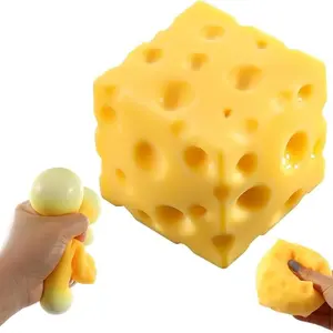 Cheese Squeeze Toy, Soft Fun Sensory Toy, Rebound Stress Relief, Helps Relax and Focus, Suitable for Adults and Children