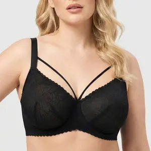 HSIA Women's Plus Size Underwire Bra - Lady's Floral Lace Unlined Unpadded Strappy Adjustable Soft Comfortable Sexy Bras with Spandex, Mesh, Fit Design, Hand Wash Only