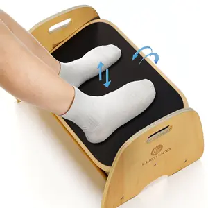Adjustable Foot Rest for Under Desk– 5" & 6" Height, ±30° Angle, Ergonomic Footrest for Under Desk with Anti-Slip Surface, Holds Max 200lbs, Wooden Rocking Foot Stool Under Desk for Office Home