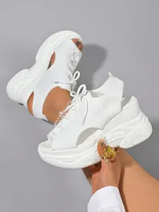 Women's Summer New Wedge Heel Sandals, Thick Sole High-Heeled Shoes, Fashionable Platform Comfort, Trendy and Stylish, Perfect for Summer, Higher Platform Sandals