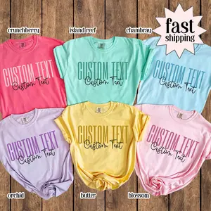 Custom Text Comfort Colors Shirt Teacher Back to School Shirt Matching Team Tshirt Personalized Name Tee Christmas Gift For Teacher