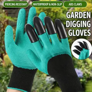 Clawed Gloves, Gardening Gloves, Clawed Digging Gloves, Flower and Vegetable Planting Gloves, Thorn-Resistant, Landscaping, Rubber-Coated