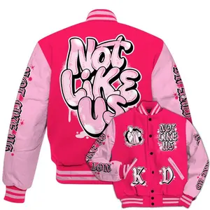 None Like Us Graphic Air VaporMax Plus Triple Pink Varsity Jacket Unisex Outfit, Stylish Unisex Streetwear Outerwear, Sneaker Match Gifts Idea for Her Him, Baseball Jacket Fan Shirt