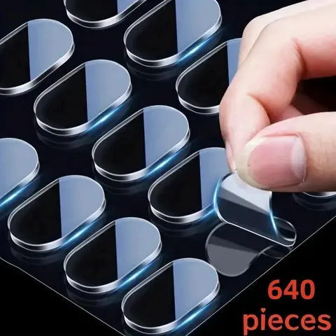 640 Pieces Waterproof Double-Sided Tape, No-Trace Strong Adhesive for Home Decor, Posters, Photo Frames, Office Supplies, Creative Dot Design, Adhesive Tape for Bathroom Mirror, Double Sided Sticky, Double Face Tape