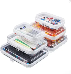 3/6 PCS Clear Hard Shell Zipper Case, PET Travel Organizer Box, Transparent Storage Case for Cosmetics Toiletries, Toy Container for Home, Office, Stationery,2L+2M+2S