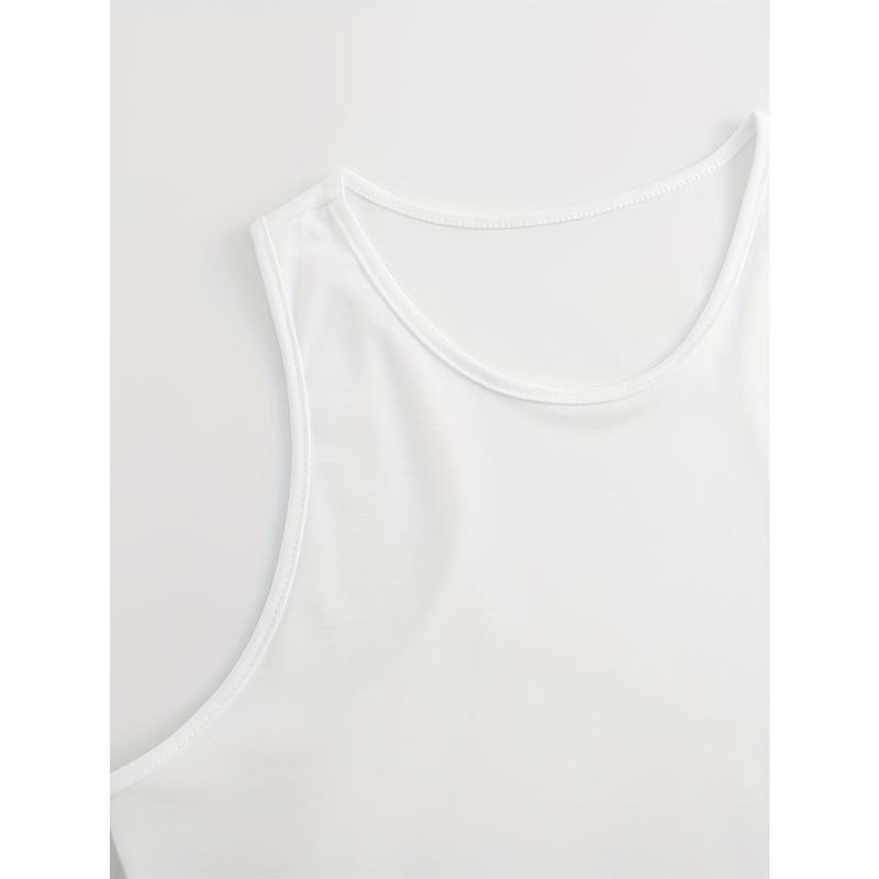 Women's Abstract Floral & Geometric Print Sleeveless Top - Soft Stretch Fabric, Relaxed Fit Round Neck Summer Blouse for Casual Casual Attire, Breathable Clothing, Soft Fabric, Warm Weather Outfit, Comfortable Clothing, Women