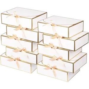 10Pack White  Boxes, 10.6x7.8x3.1Inch Bridesmaid Proposal Box with Ribbons,  Boxes with  for Presents, Mother's Day, Wedding, Birthday Party, Anniversary