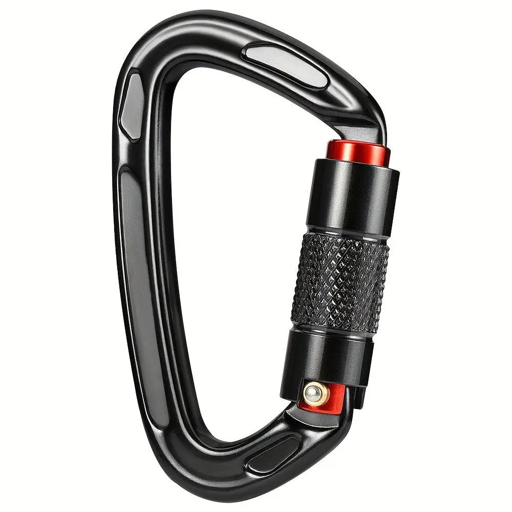 Outdoor Climbing Main Lock, D-shaped Automatic Lock Safety Buckle, Heavy Duty Buckle for Climbing, Rapid Descent and Mountaineering, Rope Carabiner, Locking Carabiner