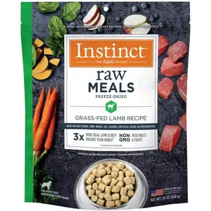Freeze Dried Raw Meals, Natural Dry Dog Food, Grain Free - Grass Fed Lamb, 24 oz. Bag