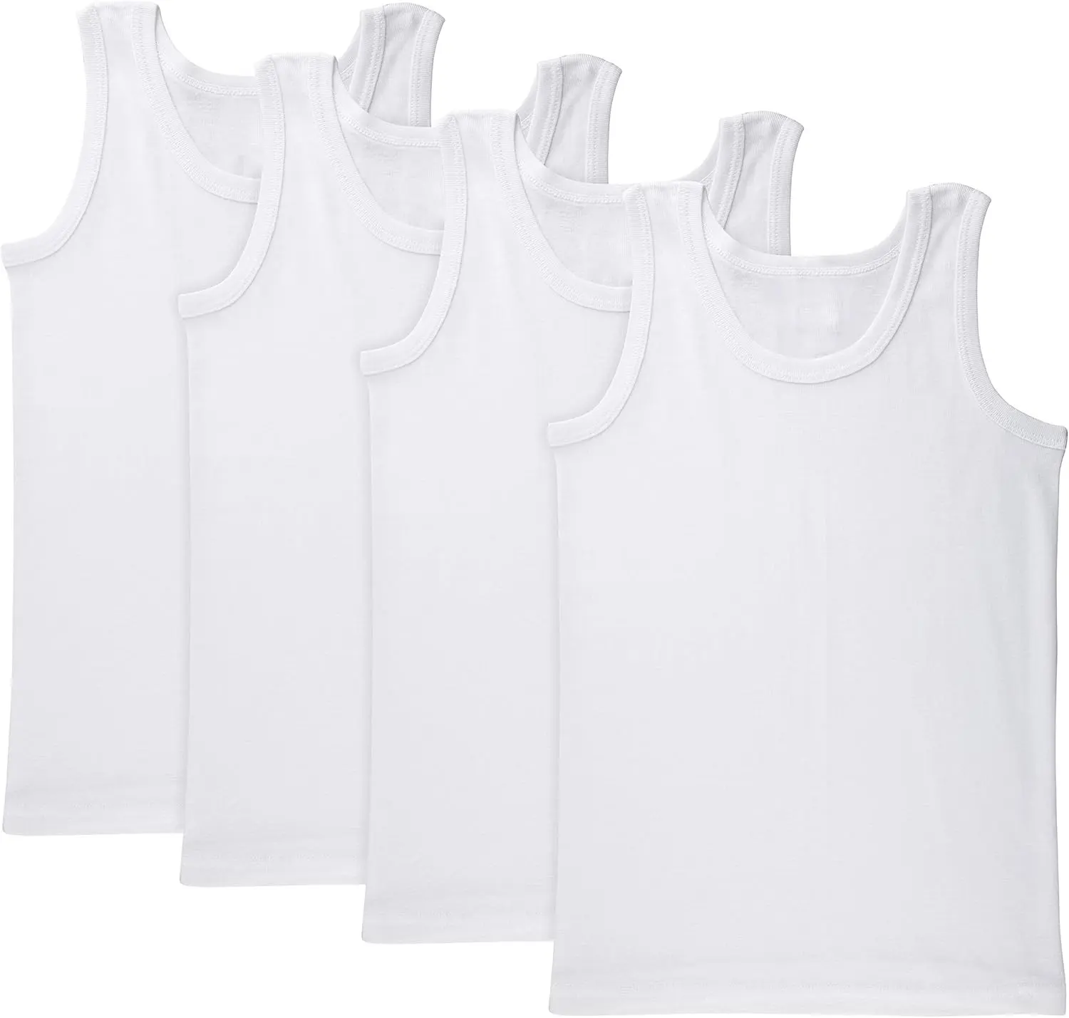 Boys Undershirt Tank Top - Tagless 100% Cotton Super Soft 4 Pack Novelty.(Gift)