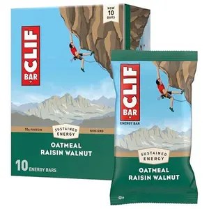 CLIF BAR - Oatmeal Raisin Walnut - Made with Organic Oats - Energy Bars - Non-GMO - Plant Based Protein Bars (10 Pack)