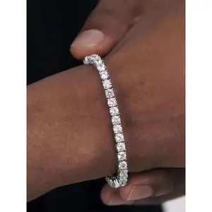 2024 Summer Rhinestone Decorated Trendy Bangle, Elegant Fashion Accessories for Women & Men Daily Wear, Minimalist Aesthetic Jewelry Gift