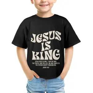 Jesus Is King Bible Verse John 14:6 Christian (on front)God Religious T-Shirt for adult   kids boy graphic Tees shirts  funny vintage fashion Short Sleeve tops vacation outfits clothing