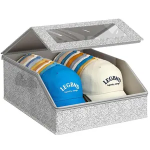 Multi-Purpose Hat Storage Box, Large Capacity Stackable Baseball Cap Organizer, Dustproof Fabric Zipper Case, Home Closet Classification