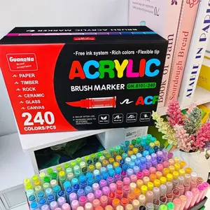 Soft Tip Acrylic Paint Markers Set, 12 Colors to 240 Colors, Ideal for Wood, Rock, Glass, Canvas, Perfect for DIY Crafts Projects