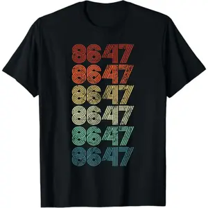 8647 Anti Trump 86 47 Retro Impeach 47 Anti-Trump Vance T-Shirt,Oversize( S-3XL) , High quality print Tee, Gift for friend Casual Crewneck Shortsleeve Menswear Graphic Streetwear