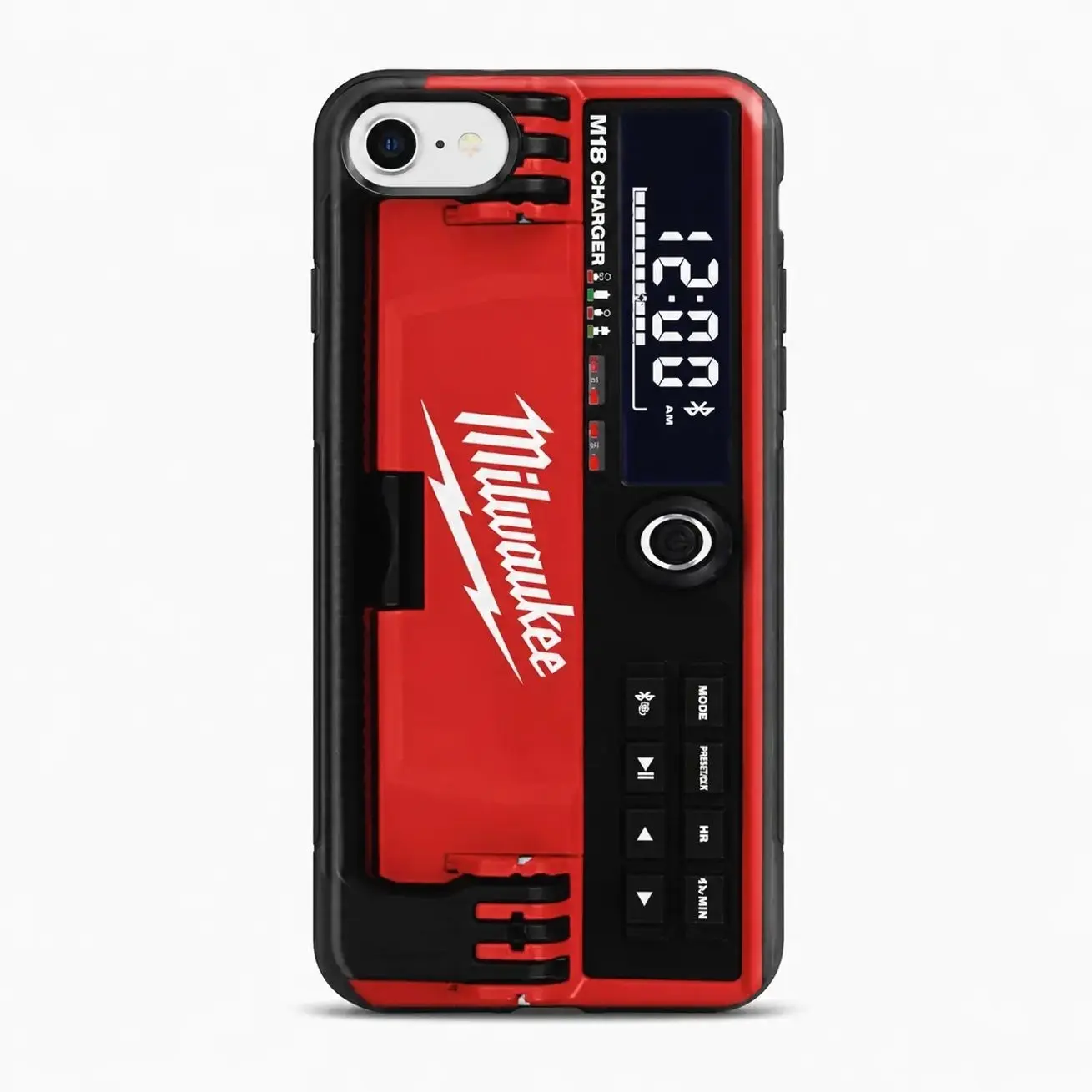 Milwaukee M18 Charger Phone Case, Red Black Power Tool Battery Charger Design, Industrial Blue Collar Tough Protective Case, Gift for Tradesmen Mechanics & Contractors, Compatible with iPhone 17 16 15 14 13 12 11 Pro Max Plus