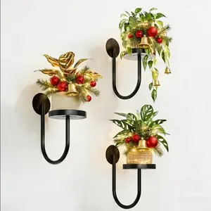 3-Piece Wall-Mounted Modern Planter Holder, Space-Saving Hanging Vine Rack, Indoor Home Decor, Garden Accessory, Large Plants