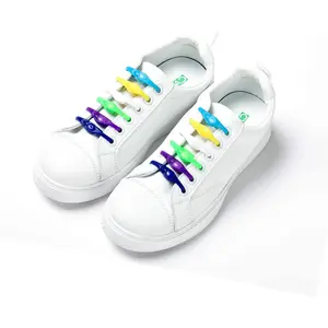 12PCS Lazy Silicone No Tie Shoelaces for Kids Adults Easy Install Footwear Nylon Sneaker Laces for Sports Casual Use Bathroom Bedroom