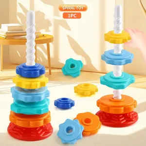 Colorful Spinning Tower Game Shape Sorter, 1 Set Random Color Rotating Tower Game Shape Sorter, Educational Learning Toy, Gift Ideas