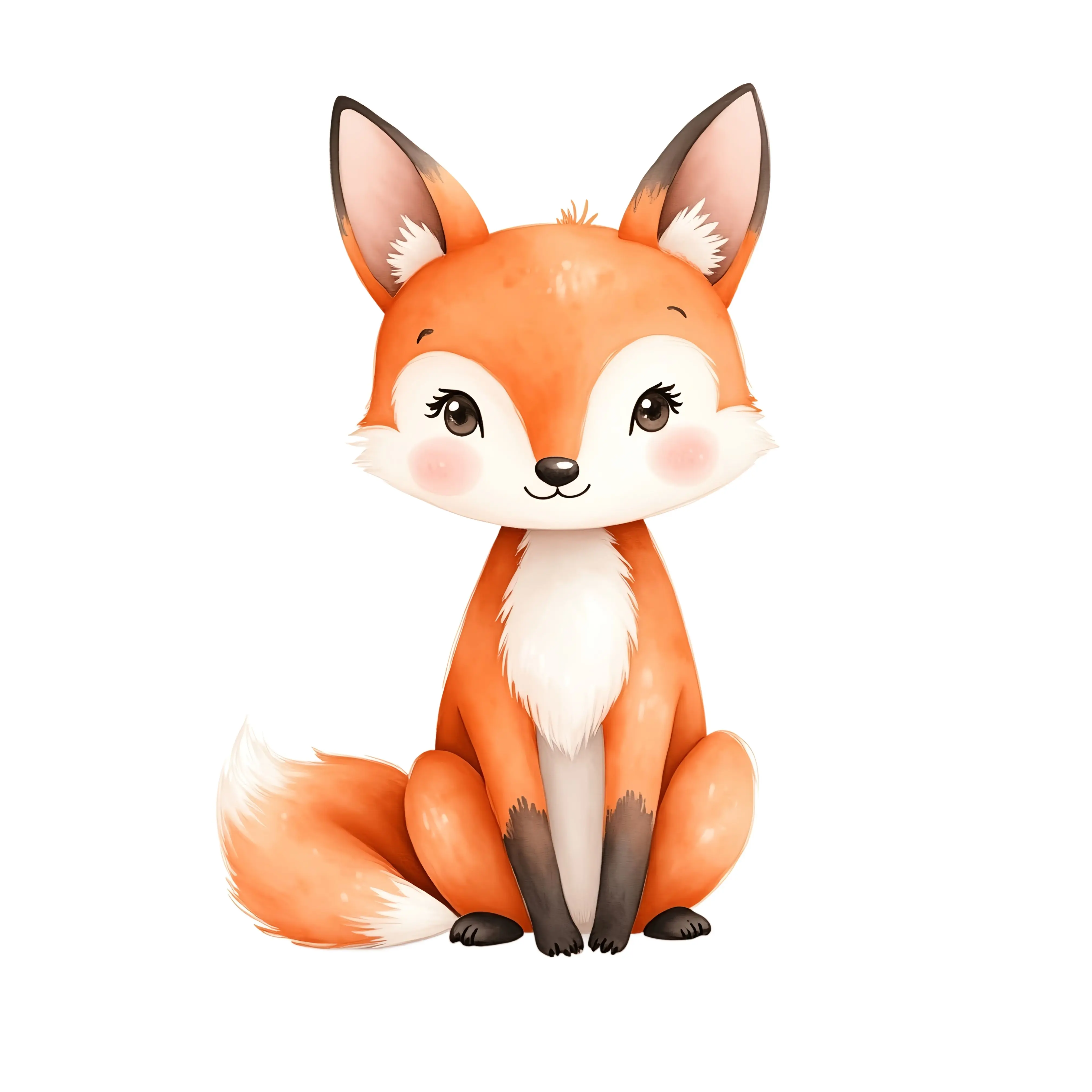 Watercolor Cute Baby Fox Festive Backdrop, Home & Party Supplies Decor