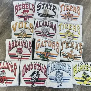 Custom Vintage College Mascot T-Shirt, Ash Grey Retro Collegiate Graphic Tee, University Sports Shirt, Unisex Cotton Tee, Classic Campus Streetwear Gift