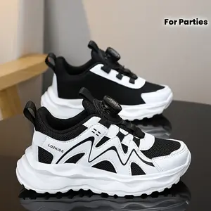 Boys' Fashion Outdoor Shoes with Striped Design Suitable Parties, Medium and Large Sizes