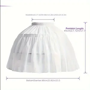 Women Girls Ruffled Short Petticoat Solid Fluffy Bubble Tutu Skirt Puffy Half Slip Prom Crinoline Underskirt No Hoop
