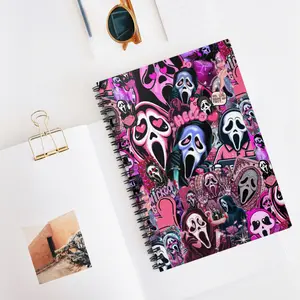 Spooky Vibes Spiral Notebook, Horror Themed Journal, Perfect for Halloween, Gift for Scream Movie Fans, Creative Writing, School Supplies