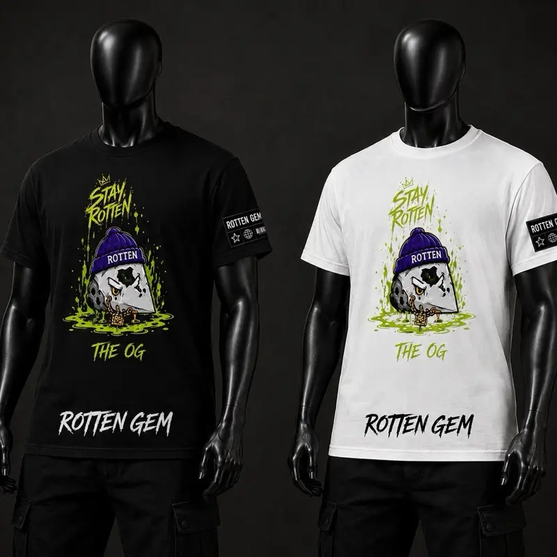The OG Rotten Gem T-Shirts White & Black Design Sizes S-5XL Comfortable Fit for Fans