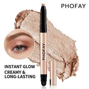 PHOFAY Pearlescent Eyeshadow Stick | 12 Shades | Waterproof Cream-to-Powder Texture | Easy to Apply & Blend | Long-Lasting, High-Shine Makeup