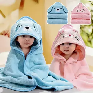 4-Pack: Cute Elephant Hooded Bath Towels for Kids — Ultra-Soft, Absorbent Flannel Wrap Blankets/Bathrobes, Suitable for Newborns, Infants, and Toddlers.