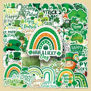 St Patrick's Day Themed Sticker, 100pcs/set Repeat St Patrick's Day Decorative Sticker, DIY Decorative Sticker for Scrapbooking & Journal Making, Funny Stickers, Sticker Packs