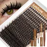 Lumfune Spike Lash Clusters Kit Eyelash Clusters with 10-18mm Manga Fairy Individual Lashes Wispy Volume Cluster Eyelash Extensions Bond & Seal and Remover Spiky D Curl Lash Extension Kit
