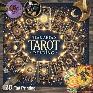 Mystical Altar Cloths Witchcraft with Celestial Tarot Card Tablecloth for Crystal Healing Spiritual Witchcraft Astrology Decoration Oracle Paper Mat Falling Games Dormitory Polyester Tarot Mat for Reading Cards Witchcraft