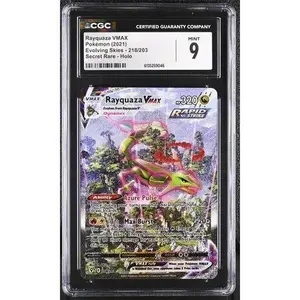 Pokemon Evolving Skies Rayquaza VMAX Secret Rare CGC 9