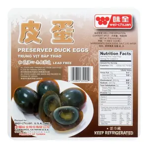 Wei Chuan Preserved Century Eggs - 6 Count (330g) - Ready-to-Eat Delicacy, Shelf-Stable