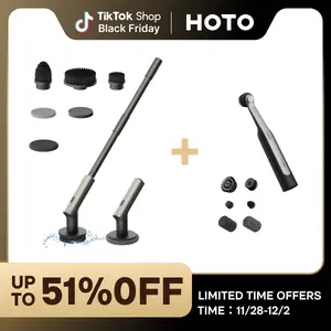 HOTO Cordless Electric Spin Scrubber Full-House Cleaning Kit IPX7 Waterproof for Tiles Corners Cracks with 51% OFF Limited Time Offer