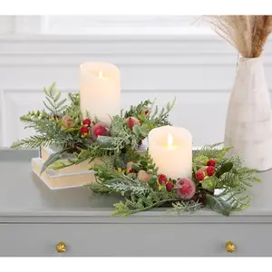 Set of 2 Beaded Fruit and Leaves Candle Rings by Valerie