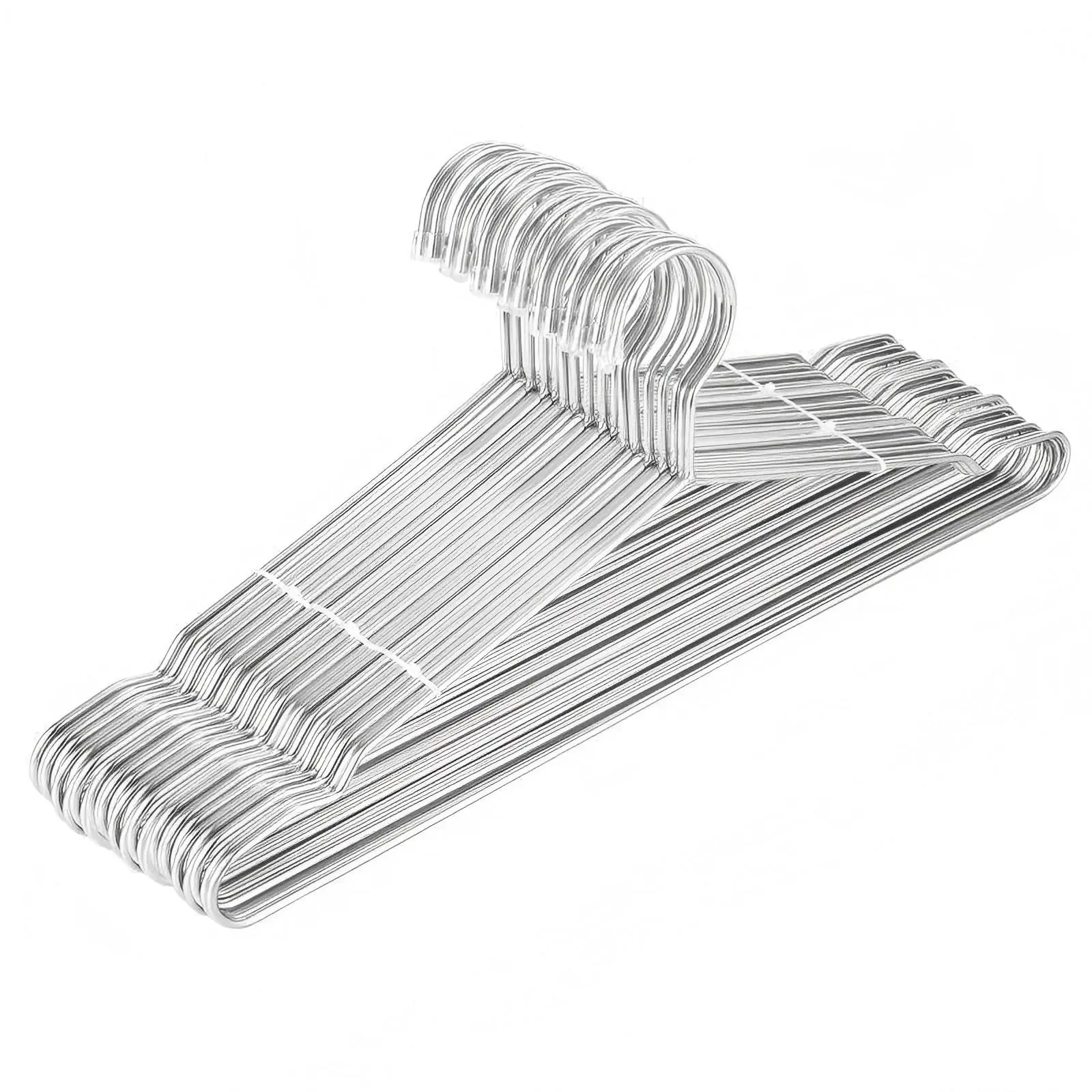 Stainless Steel Clothes Hanger, Closet Hangers, 20pcs Strong Stainless Steel Metal Pants Hangers with Notched Shoulder Grooves, Curved Shape Hanger, Bulk Hangers, Space Saving Clothes Hanger, Windproof Drying Hanger, Hanger Pack