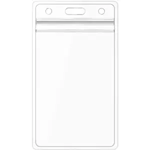 10 Pack Heavy Duty ID Card Badge Holder with Resealable Zipper,  Type PVC ID Card Holder, Vertical Style, Clear, by Crafts