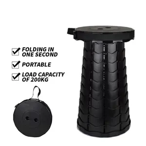 Foldable Extendable Stool Outdoor Portable Storage Space Saving Adjustable Folding Stool Travel Fishing Camping Portable Collapsible Stool