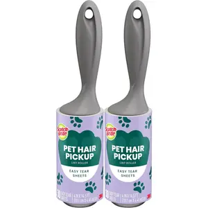 Hair Pickup Lint Roller With Handle 2 Pack 60 Easy-Tear Sheets for Pet Hair