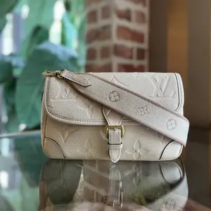 Pre-owned Louis Vuitton leather Crossbody Bags Diane Cream Monogram Empriente Shoulder Bag