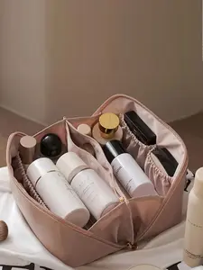 Women's Large Travel Cosmetic Bag, Leather Cosmetic Storage Bag, Makeup Organizer Pouch, Autumn and Winter 2025