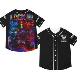 Wooli x Subtronics x Excision Lock In Rave Sports Style Jersey, Professional EDM Music Baseball Shirt for Sports & Outdoor Wear