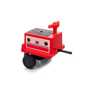 12V Ride on Train Trackless, 2 Seater Kids Ride on Toy with Removable Storage Chair, Light, Music, Rubber Wheels, Kids Electric Car for Boys Girls 3+ (Carriage Not Included)